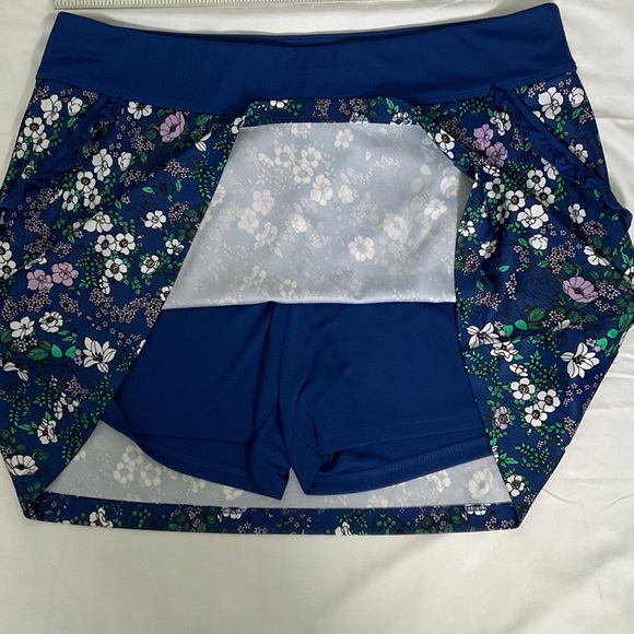Callaway Floral Print Skater Skirt - Blue and White - Picture 8 of 8